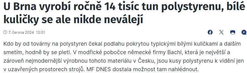 Novináři se v továrně nemohli přestat divit, aneb bezodpadová výroba polystyrenu u Brna